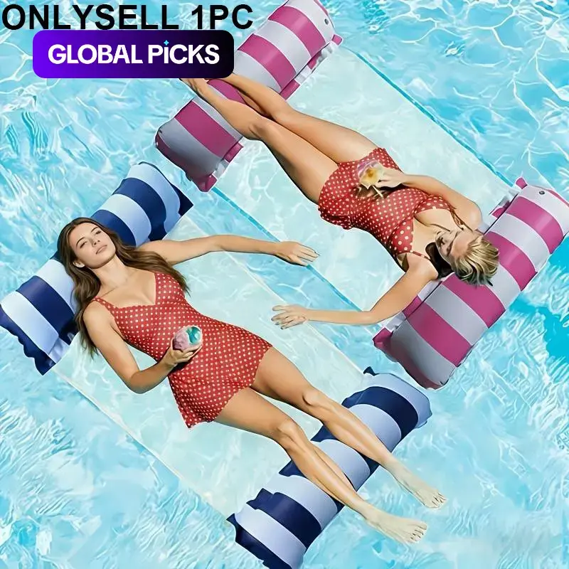 Portable Inflatable Pool Hammock, PVC Two-Tube Float, Portable Summer Float, Pool Inflatables, Pool Floaties, Pool Lounger Float for Adults, Ideal for Beach and Swimming Pools, Perfect for Travel and Home Use #GLOBAL PICKS