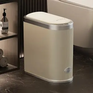 Decorate Bathroom Smart Trash Can Sensor Based Intelligent Home Kitchen Toilet with Lid Waterproof Clip Plastic Garbage Bin Touchless smart sensor trash smart garbage bin Practical Durable