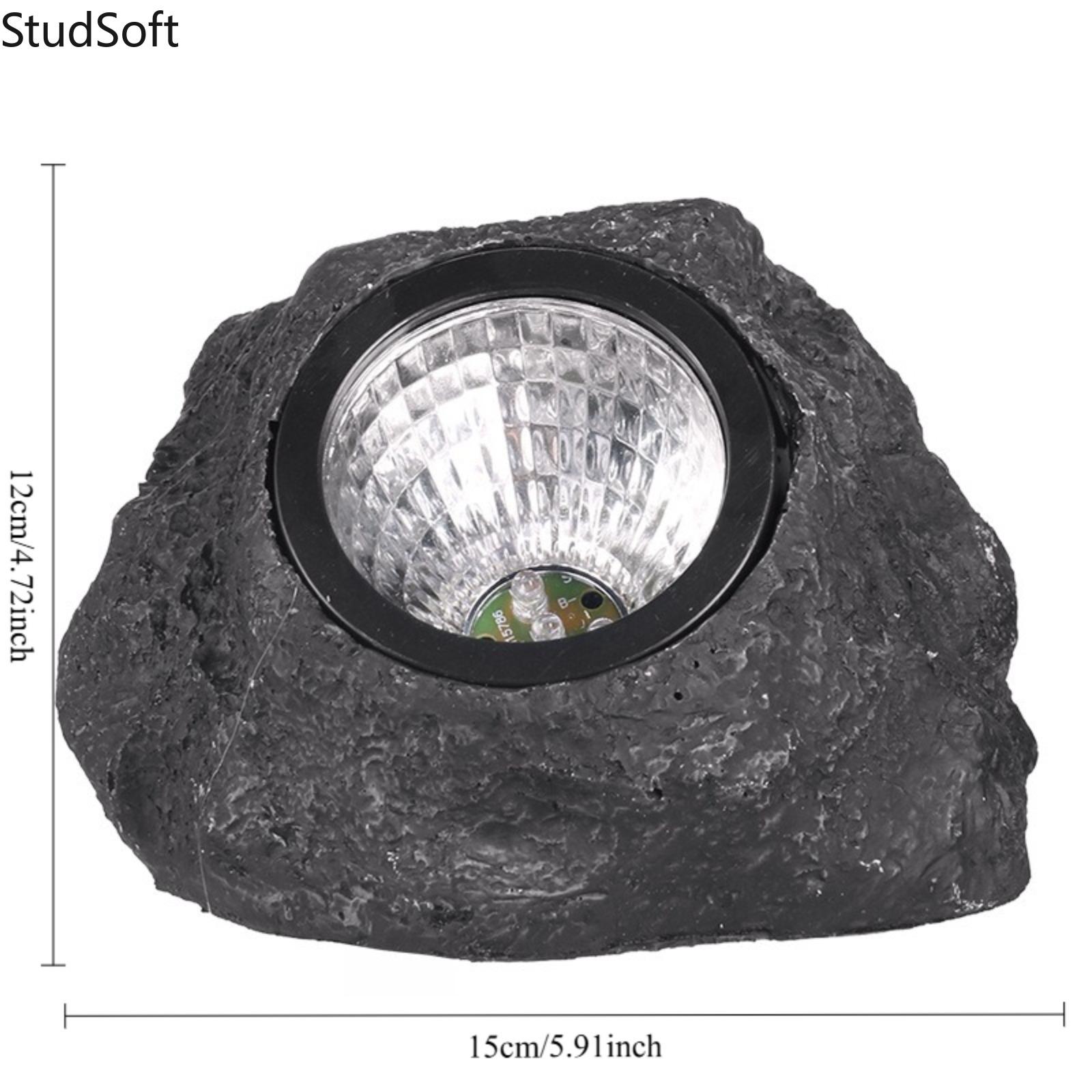 Cross-Border Solar-Powered 4-LED Faux Stone Light — Waterproof Outdoor Garden, Lawn, and Courtyard Decorative Spotlight