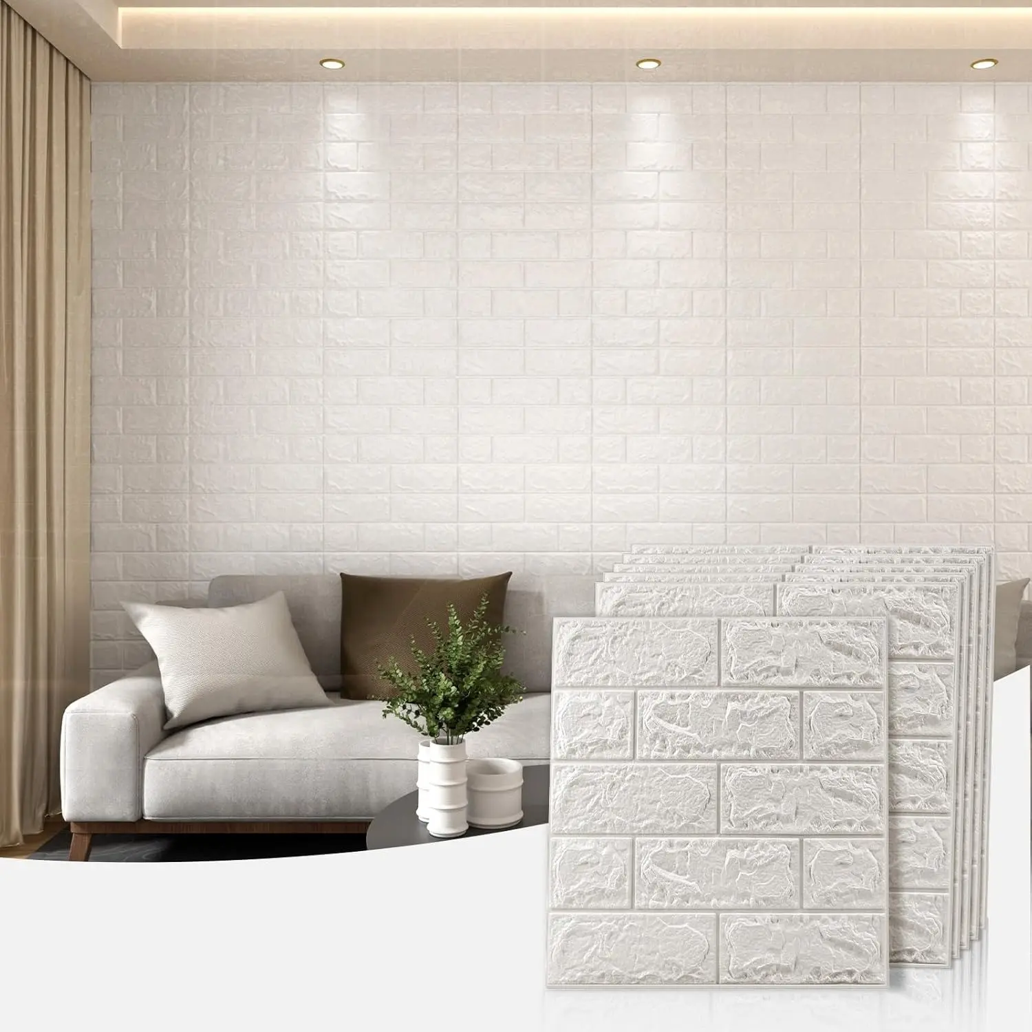 100pcs Self-Adhesive Wallpapers, Wall Decoration Foam Brick Wallpaper, Self-Adhesive 3D Brick Texture Wall Stickers, Bedroom Living Room Dormitory Decorative Wallpapers, Background Wallpapers, Thickened Waterproof Anti-Collision