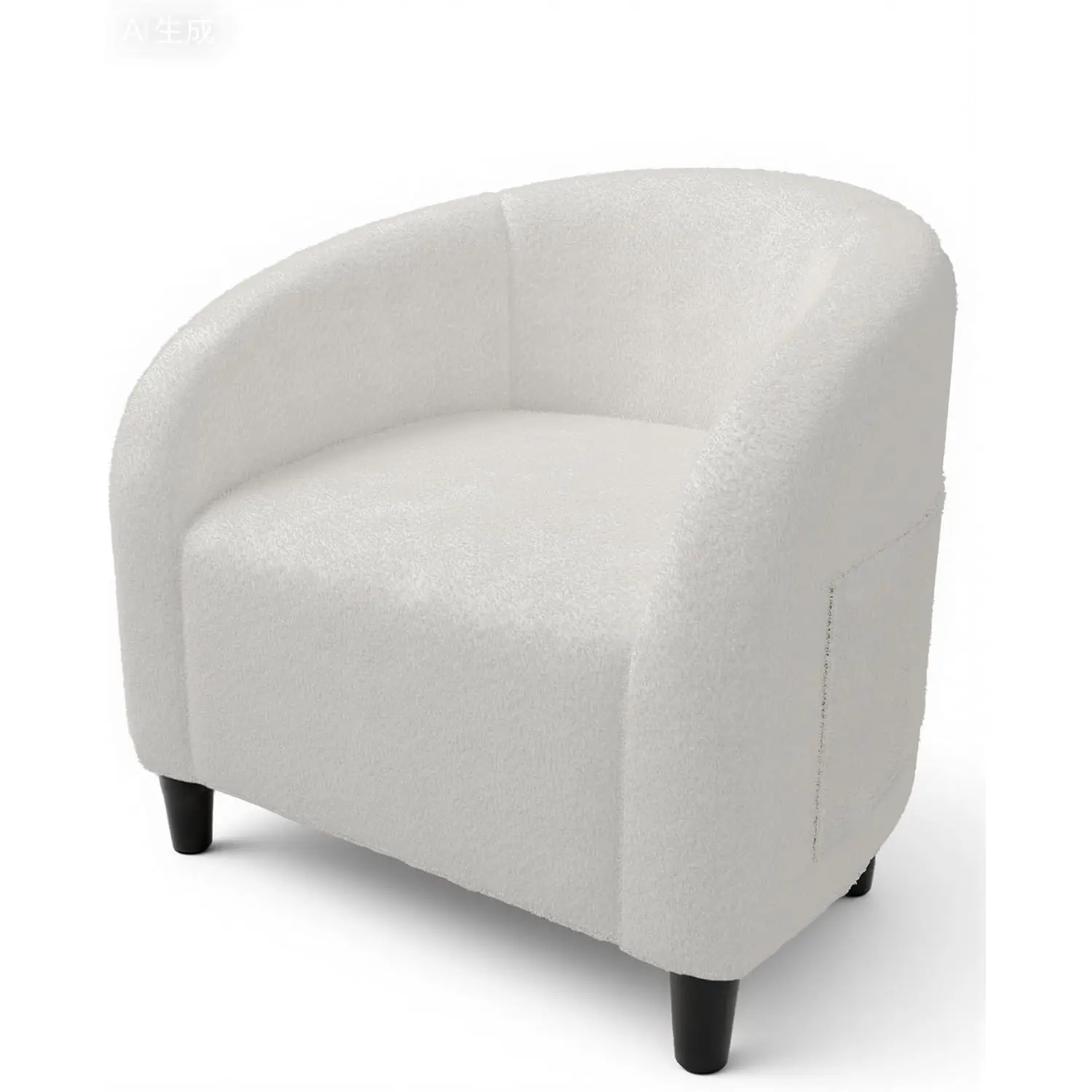 Modern Barrel Accent Chair, Soft Boucle Suede-Like Corduroy Upholstered Club Armchair with Thick Foam Cushion, Sturdy Legs Non-Slip Base, Comfy Ergonomic Lounge Chair for Living Room Bedroom Office Waiting Room Home Decor