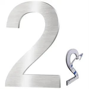 3 Inches  Stainless Steel House Numbers, Mailbox Numbers, Super  Self-Adhesive Metal Address Numbers, Suitable For Number Signs In Hotels, Apartments, And Courtyards ( 2)