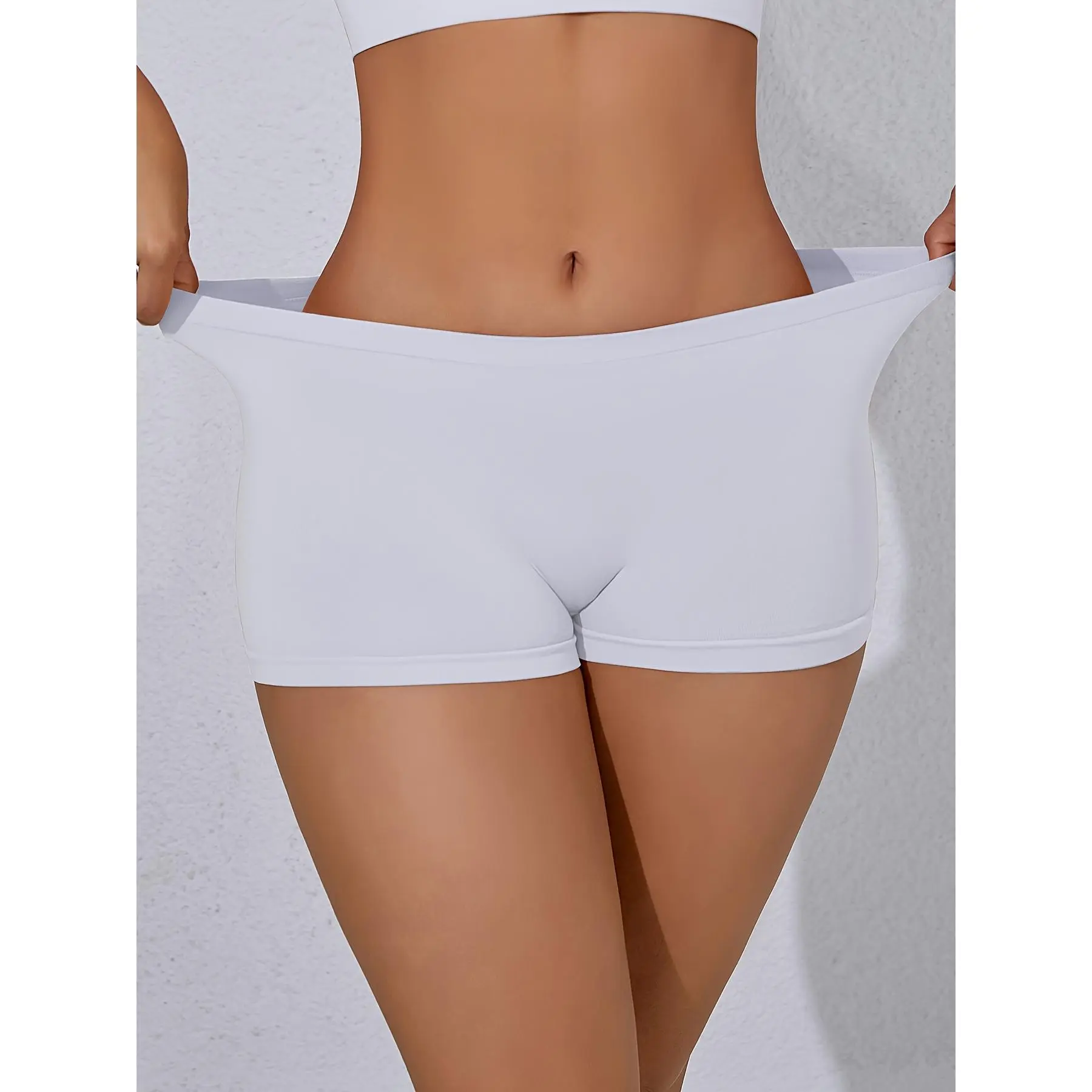 Women'S Seamless Boxer Briefs One-Piece Traceless Anti-Exposure Shorts Easy Solid Color Boxer Briefs