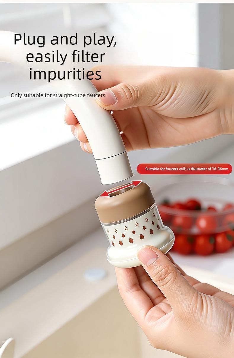 Minimalist Fresh Water Tap Filter for Home Use, Multi-Layer Filtration Purifier Tap, Kitchen Water Cleaner, Vegetable Washing Tool, Anti-Splash Guard, Removable Reusable, Household Faucet Filter Accessory.