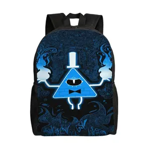 Bill Cipher Cartoon Backpacks Lightweight Large Capacity Unisex Bookbag Anime Laptop Bag for Travel Hiking School