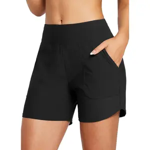 Baleaf outdoor Classic Women's 5" High-Waisted Knit Shorts for Swimming, Surfing, & Beach-Relaxed Fit, 4-Way Stretch, With Pockets, Quick-Drying, UPF 50+|#SummerVibes#Athleisure [PC: ecg003]