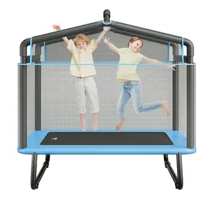 VEVOR 6FT Trampoline for Kids, 72" Indoor/Outdoor Toddlers Trampoline, Mini Baby Trampoline with Safety Enclosure Net, Gymnastics Bar, Hammock, Recreational Trampoline Birthday Gift for 3  Years Kids