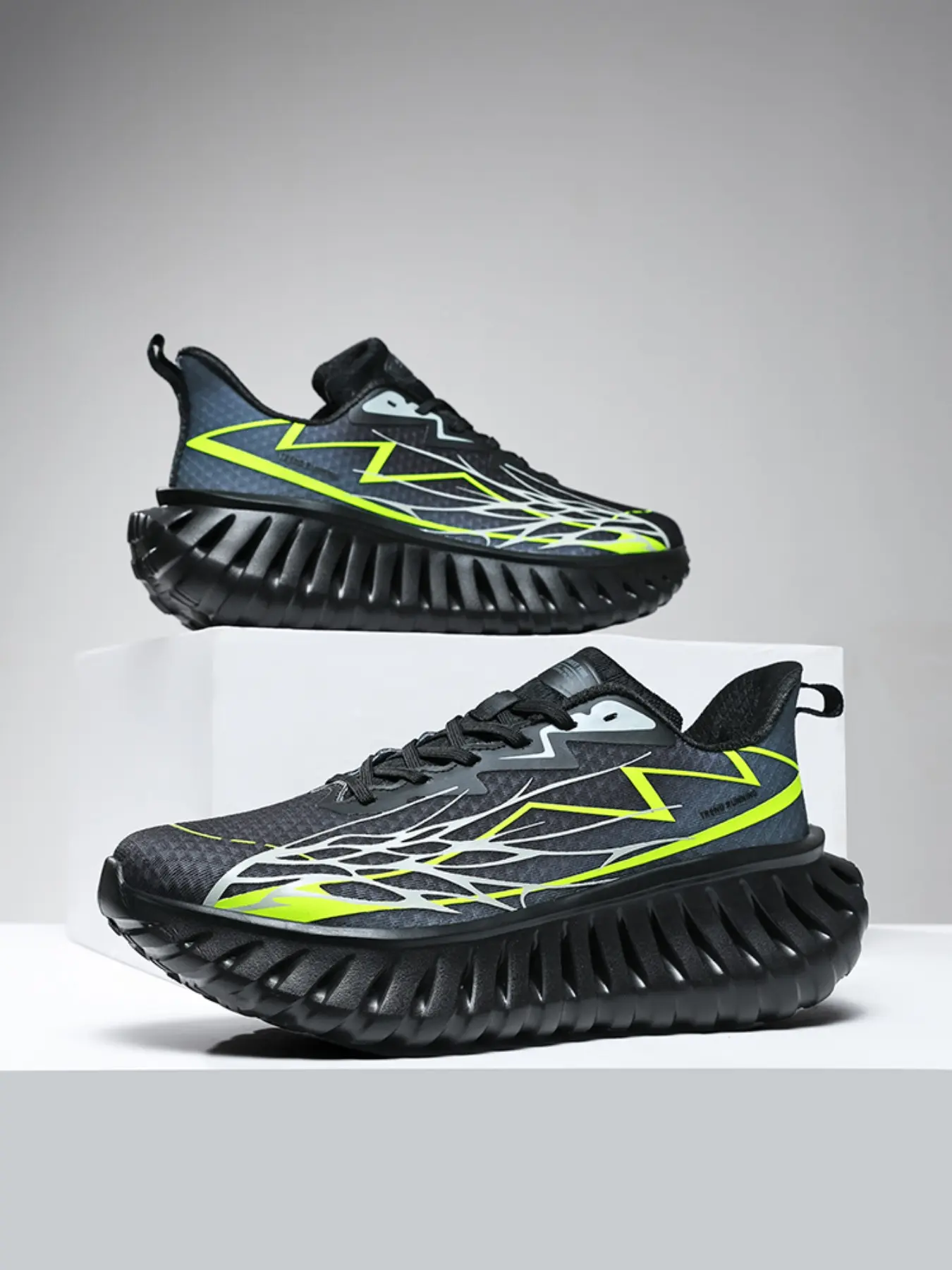 Men's Sporty Striped Sneakers, Running Sports Shoes, PU Leather Upper, Modal Sole, Anti-Slip Shock Absorption, Outdoor Fitness Running Shoes, Sizes 39-46