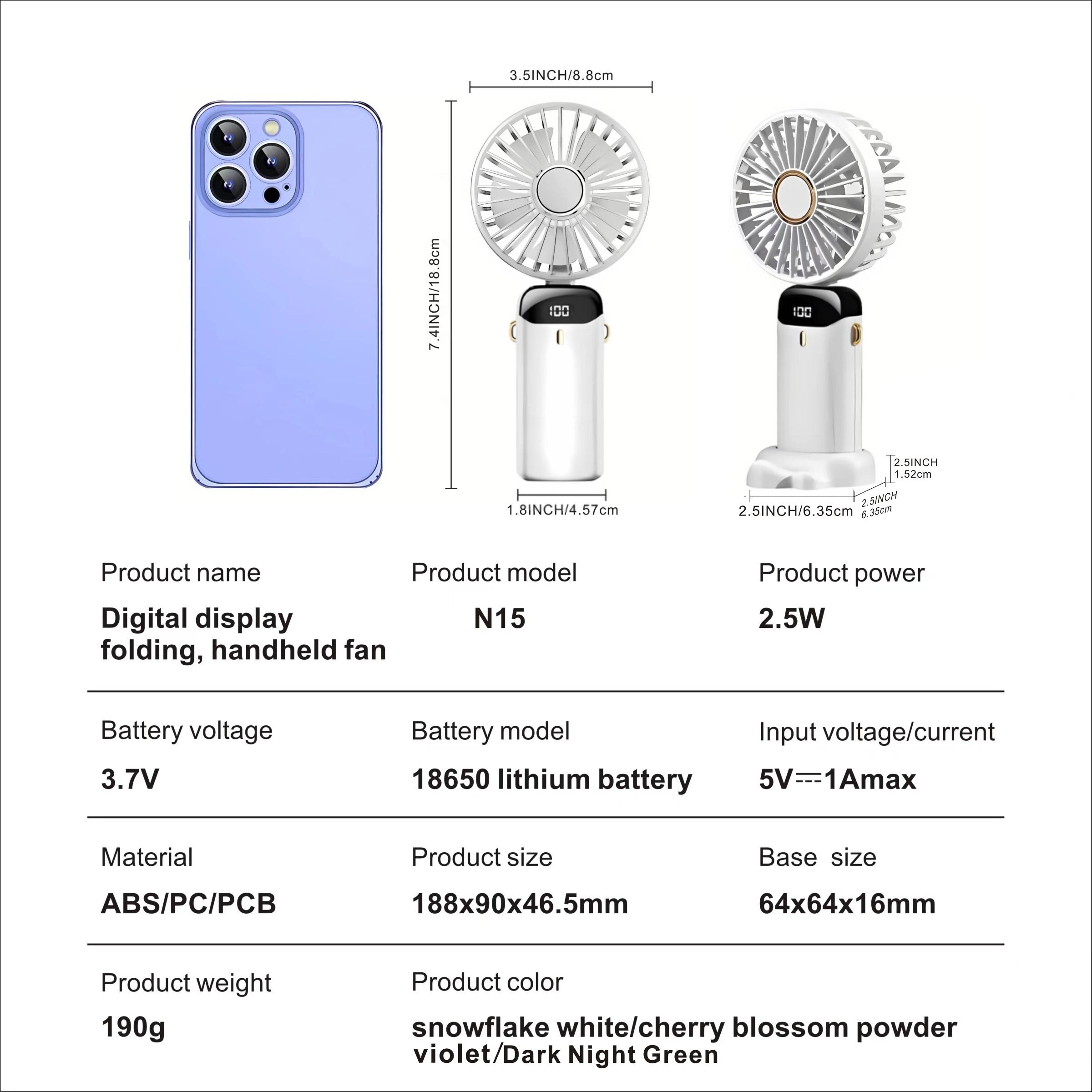 Handheld Turbo Fan with Phone Holder, Handheld Cooling Fan Folding Fan Usb Rechargeable Fan with Digital Display, Silent Fan for Outdoor Travel Office, Portable Multifunction Mini Fan, Cordless Oscillating Fan, Usb Powered Fan Handheld Turbo Fan with Phone Holder, Handheld Cooling Fan Folding Fan Usb Rechargeable Fan with Digital Display, Silent Fan for Outdoor Travel Office, Portable Multifunction Mini Fan, Cordless Oscillating Fan, Usb Powered Fan