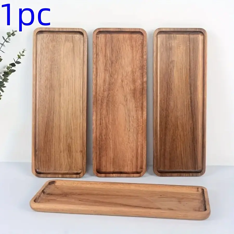 Multifunctional Natural Wood Tray, Aesthetic Serving Tray, Tea Tray, Ideal for Snacks, Dried Fruits, Fruits, Desserts, Teacups, Coffee Cups, Jewelry, Bathroom, Home Decor, Gift