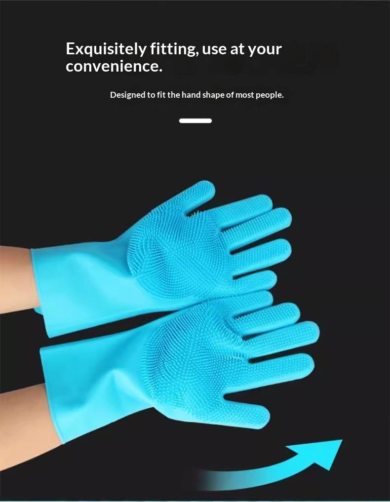 Pet silicone gloves for dogs and cats, anti-scratch and anti-bite pet bathing gloves, comfortable massage SPA gloves with brush