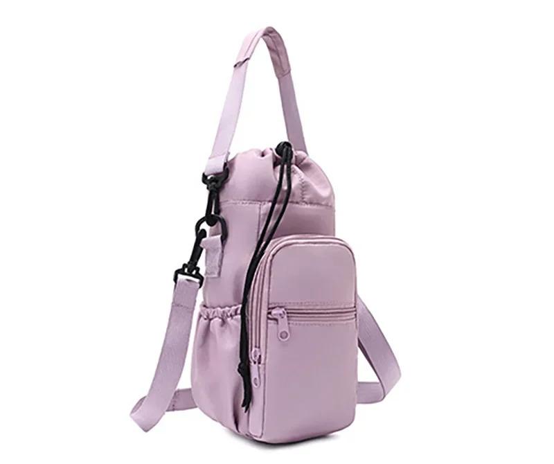 Multifunctional Portable Lightweight Compact Water Bottle Bag with Adjustable Strap Thermal Mugs Insulated Protective Cover Phone Pocket Outdoor Cycling Sports Travel Bags