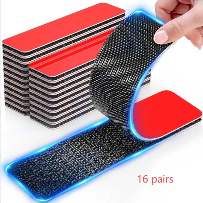 16 pairs of black 1.18X3.14 inch heavy-duty rubber strips, super sticky and heat-resistant, suitable for outdoor or indoor use.