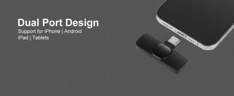 TikTok 2-Pack Professional Wireless Lavalier Lapel Mics for iPhone & iPad – Cordless Omnidirectional Condenser Microphones for Vlogging, Interviews, Videos, Podcasts, Wireless Audio Receivers for Live Streaming – Smartphone Accessories