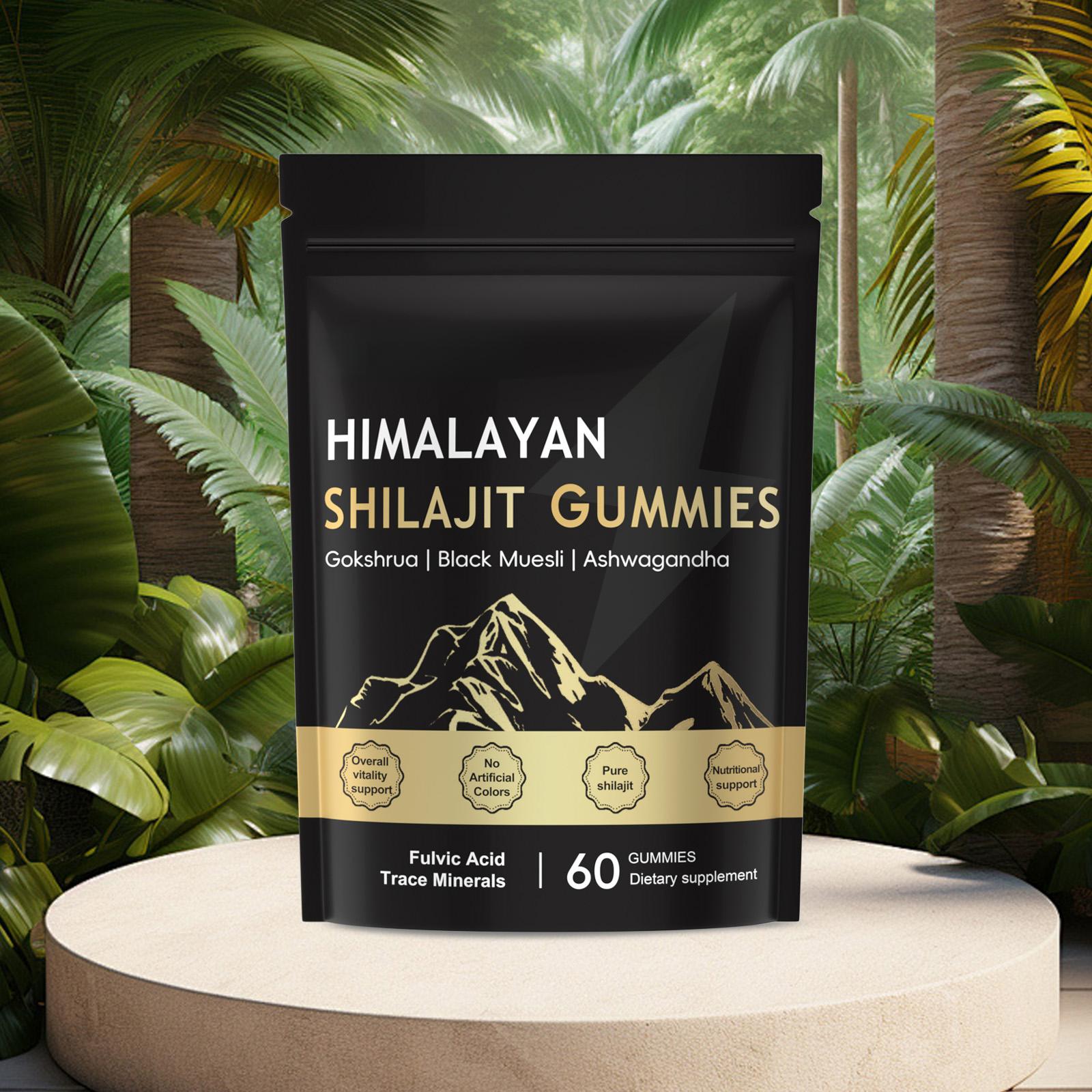 【GRAB 3 NOW】Shilajit Gummies With Ashwagandha, Gokshura & Black Ginger，Daily Care Support for Enhancing Physical Energy Vitality Supplement，shilajit for men Healthcare， Dietary Fitness | 60 Gummies |