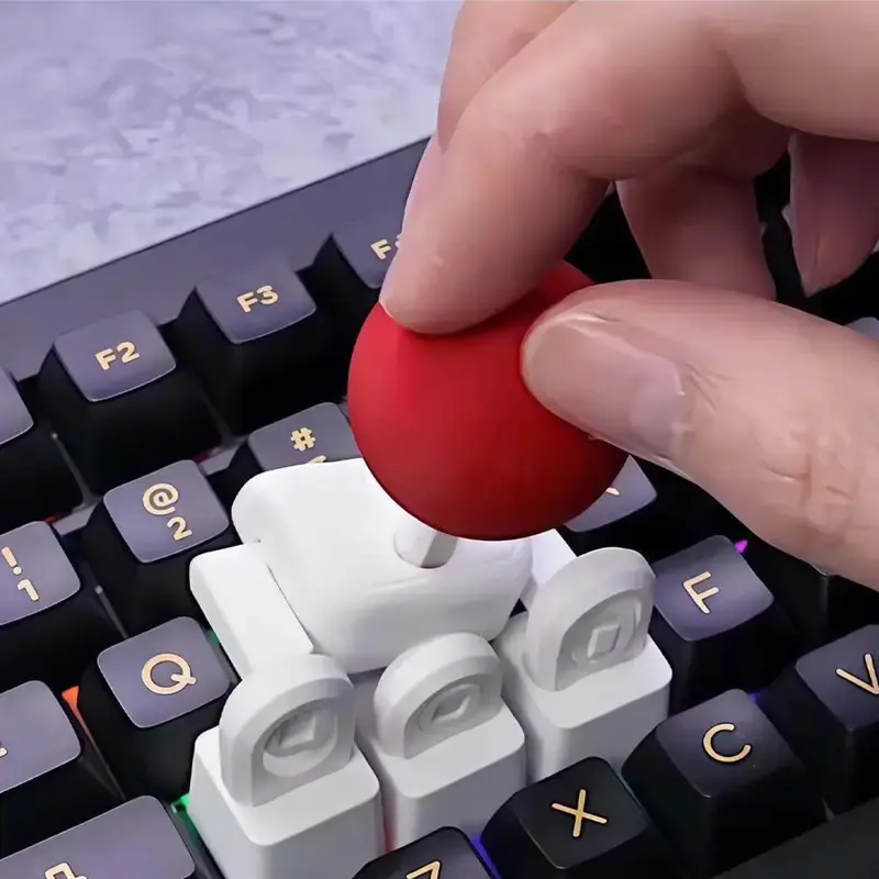 Artisan 3D Printed Retro Arcade Mechanical Keyboard Accessory - Custom Game Joystick Cap with WASD Movement, Cross-axis Button Compatibility, Dynamic Mechanical Function, for Fighting Games, Compatible