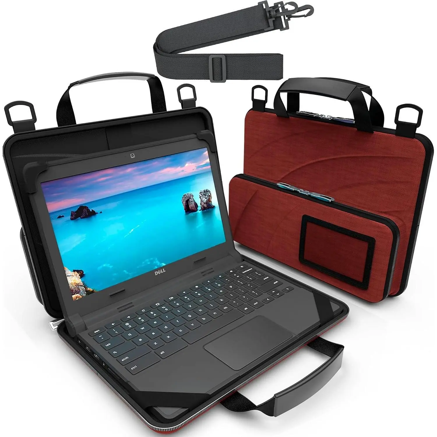 11-11.6 Inch Always- Chromebook Protective Hard Shell Case Cover with Pouch and  Strap, Fits MacBook Neo 13 inch