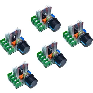 5 Pcs AC 50-220V 2000W 25A SCR High Power Motor Speed Controller Electronic Voltage Regulator Module LED Dimmer with Speed Control Knob