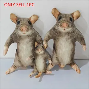 Creative 12/24cm Simulated Mouse Doll Plush Cartoon Doll Soft Stuffed Animal Soft Kawaii nimi Animal Figure Stem Built in Skeleton Home Decoration Kids Birthday Gift Kawaii Stuffed Animals