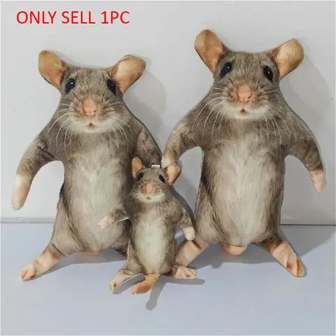 Creative 12/24cm Simulated Mouse Doll Plush Soft Huggable Cartoon Doll Soft Stuffed Animal Soft Kawaii nimi Animal Figure Stem Built in Skeleton Home Decoration Kids Birthday Gift Soft Cuddly Gift Kawaii Stuffed Animals