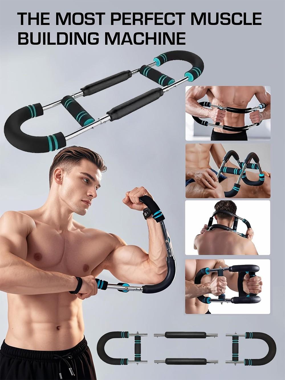 60-100lb Adjustable Power Twister Bar, Portable Detachable Fitness Machine for Home & Gym, Chest Shoulder Forearm Exerciser, 2026 New Pro Twister Arm Muscle Trainer