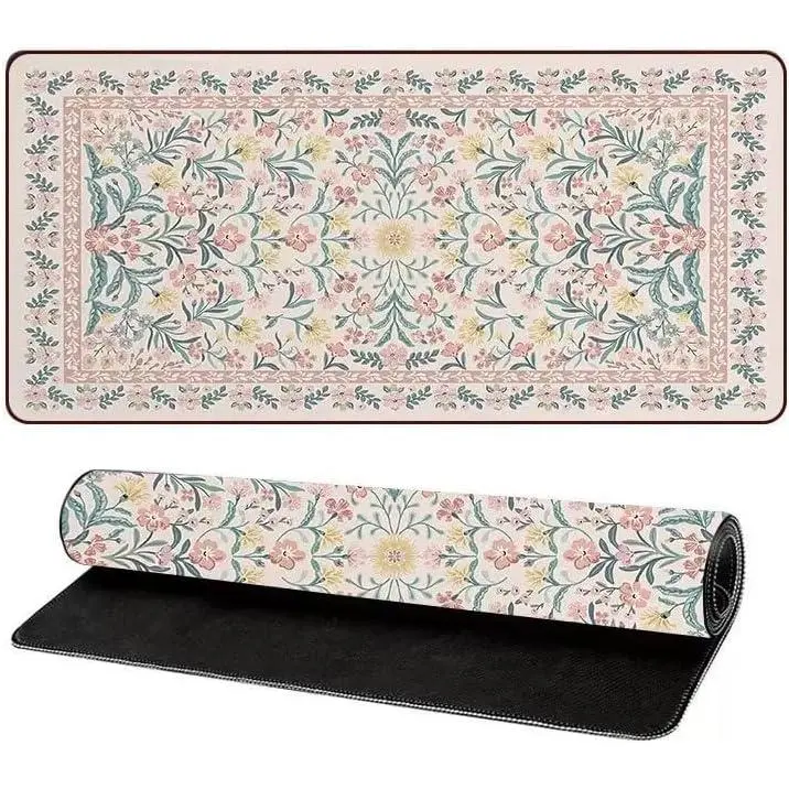 Gaming  Pad Topographic Contour Large Desk Mat Long  Keyboard  Mat Mousepad with Slip Base Desk Pad  for  Office Work (Black)