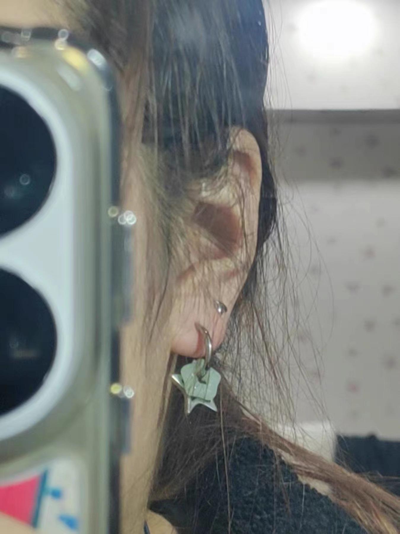 Temperament Hollow Out Star Design Dangle Earrings, Hoop Earrings, Elegant Exquisite Ear Jewelry for Women, Fashion Accessories for Party, Daily Clothing Decor