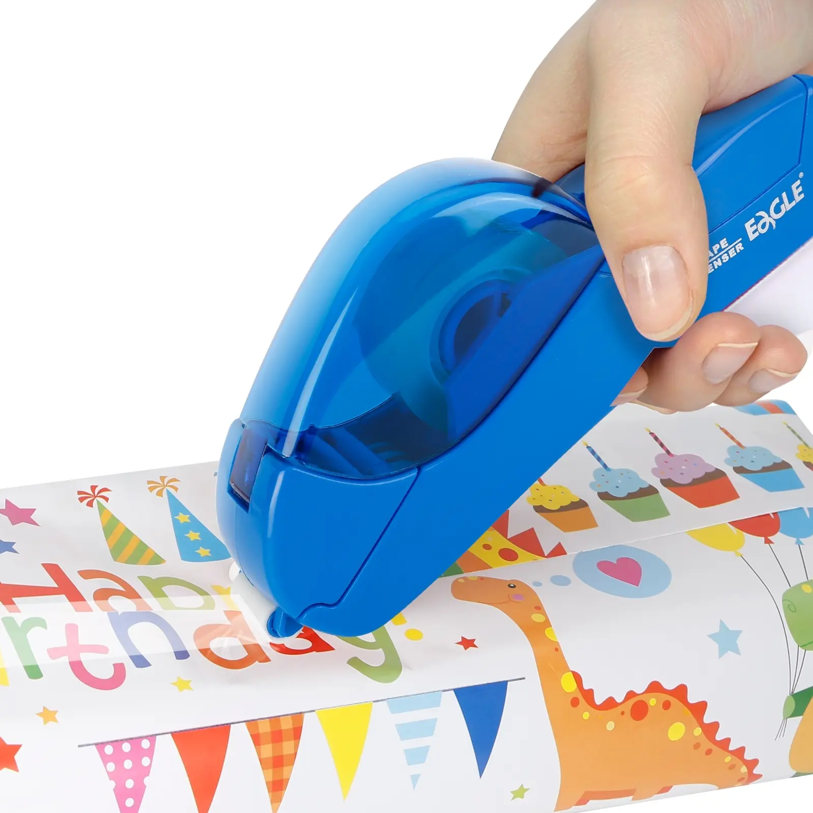 Handheld Tape Dispenser with 2 Rolls, Abs Material, Fits 3/4 & 1/2 Inch Tapes, Automatic Distribution, Battery-Free, DIY Packaging Tool