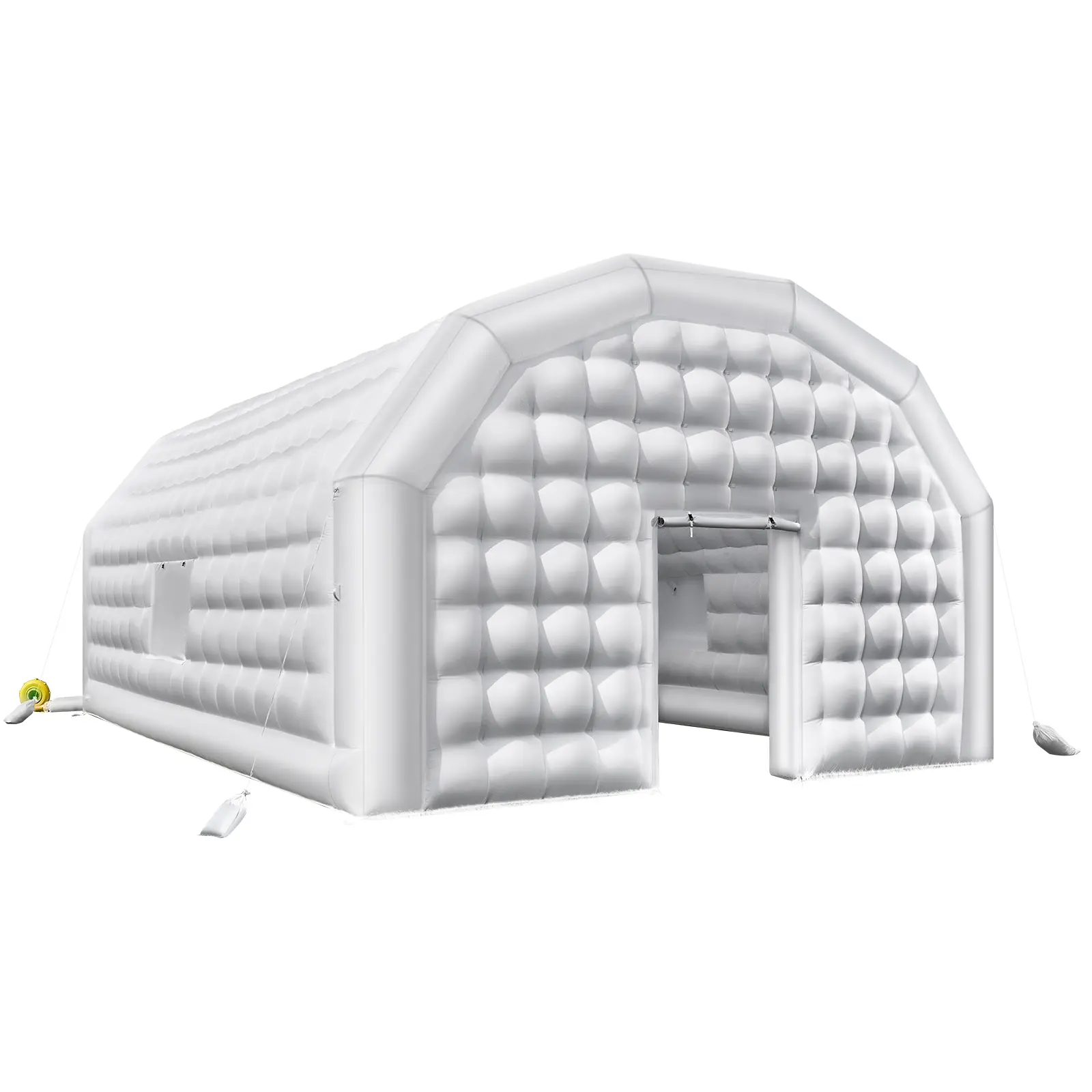White Inflatable Air Cube Party Tent - 26.2x19.7x13.1 ft Nightclub Party Event Structure with 1100W Blower, Sandbags, 2 Windows, for Birthday Gatherings (Tools & Hardware Hand Tool Accessory), Party Events