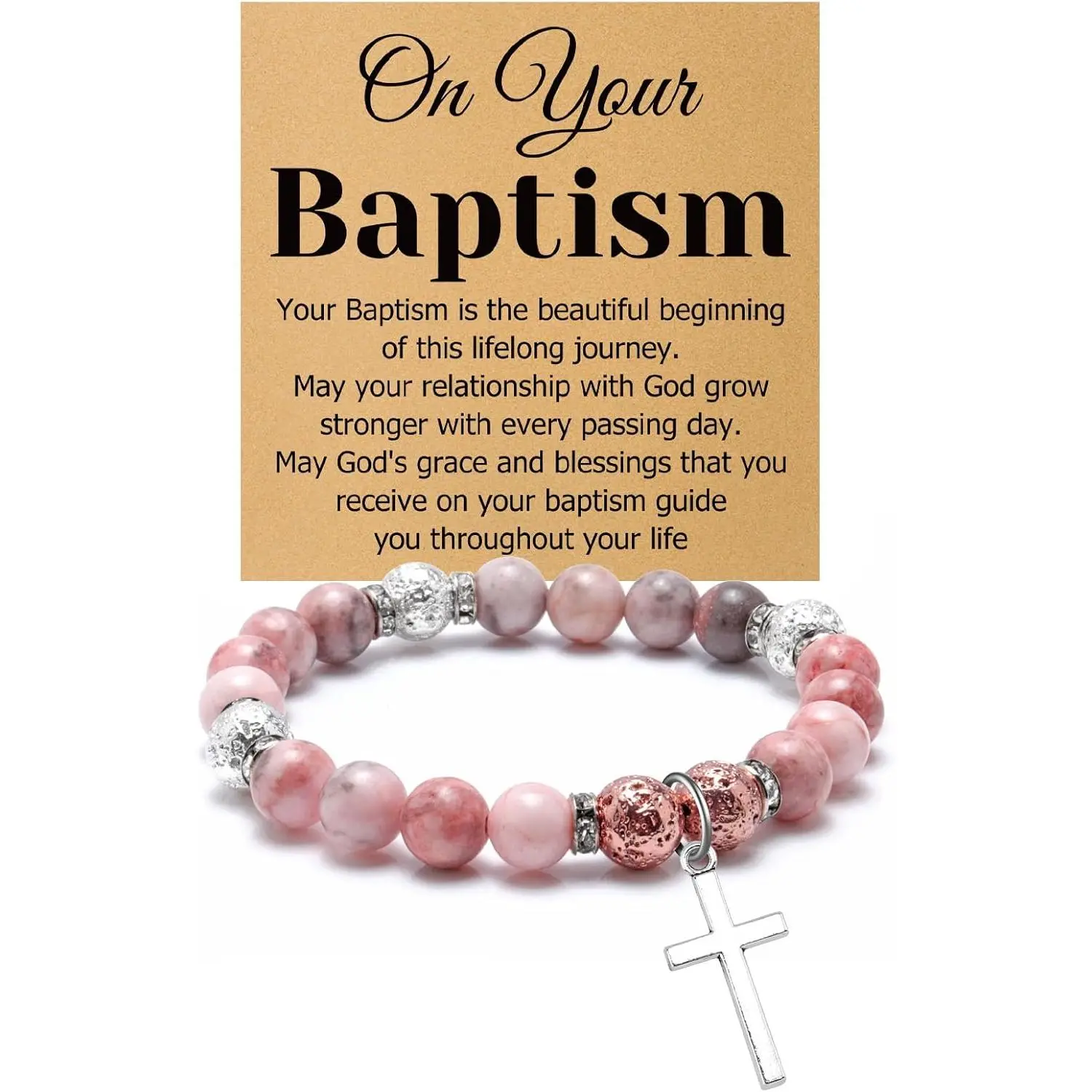 Religious Quote Faith Bracelet Christian Gifts for Woman  Daughter Sister Grandma Godmother Christian Beaded Bracelet Confirmation Baptism Gifts