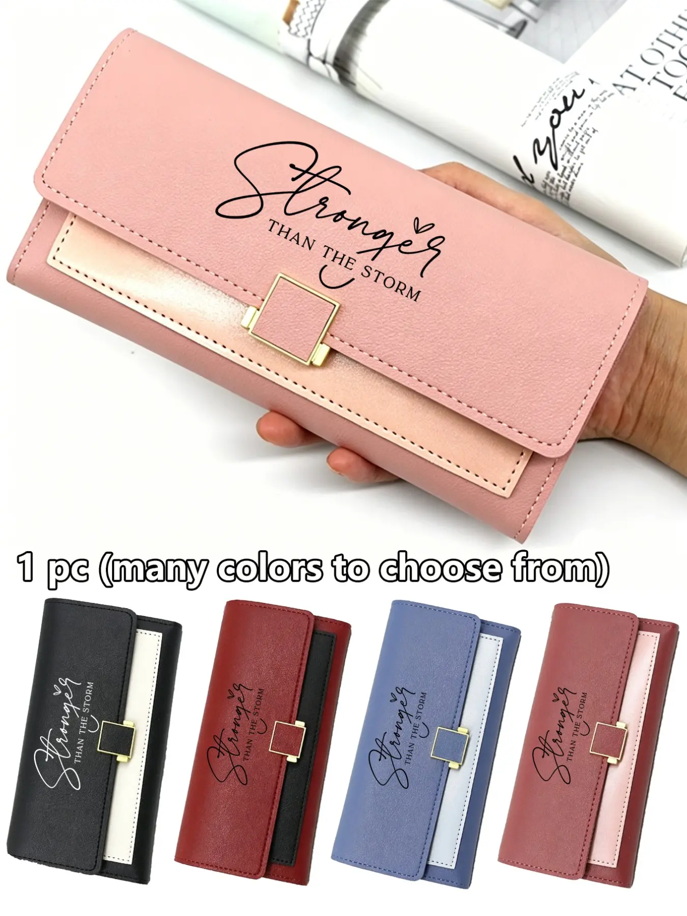 Large PU Leather Wallet Coin Purse Card Holder with Credit Card Slots, Secure Snap Closure, Multi-Function Gift for Special Occasions