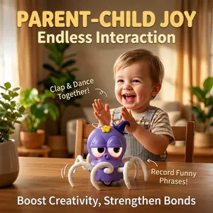 Interactive dancing octopus toy featuring music, lights, fun voice mimicry, and smart obstacle avoidance; ideal for tummy time and learning to crawl—a moving toy perfect as a birthday or holiday gift for toddlers, boys, and girls.