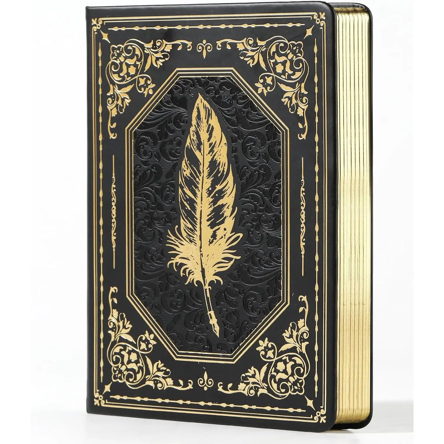 Leather Journal for Women Men 200 Pages   Hardcover Journaling Notebooks A5 College Ruled Journals for Writing, 5.7" x 8.3", Black