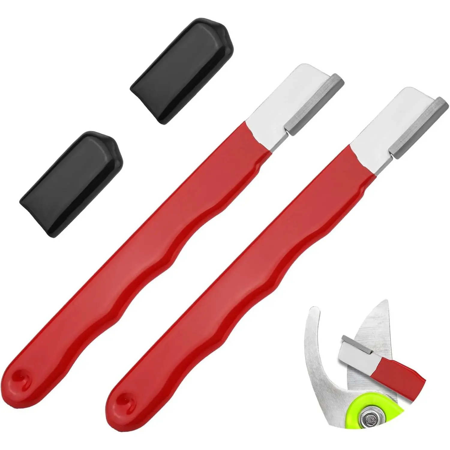 2 count Pocket  Sharpener,  Wolfram Steel Garden Tool Sharpener Multipurpose Usage  Sharpener for Pruning Shears Hatchets   Fence Shears