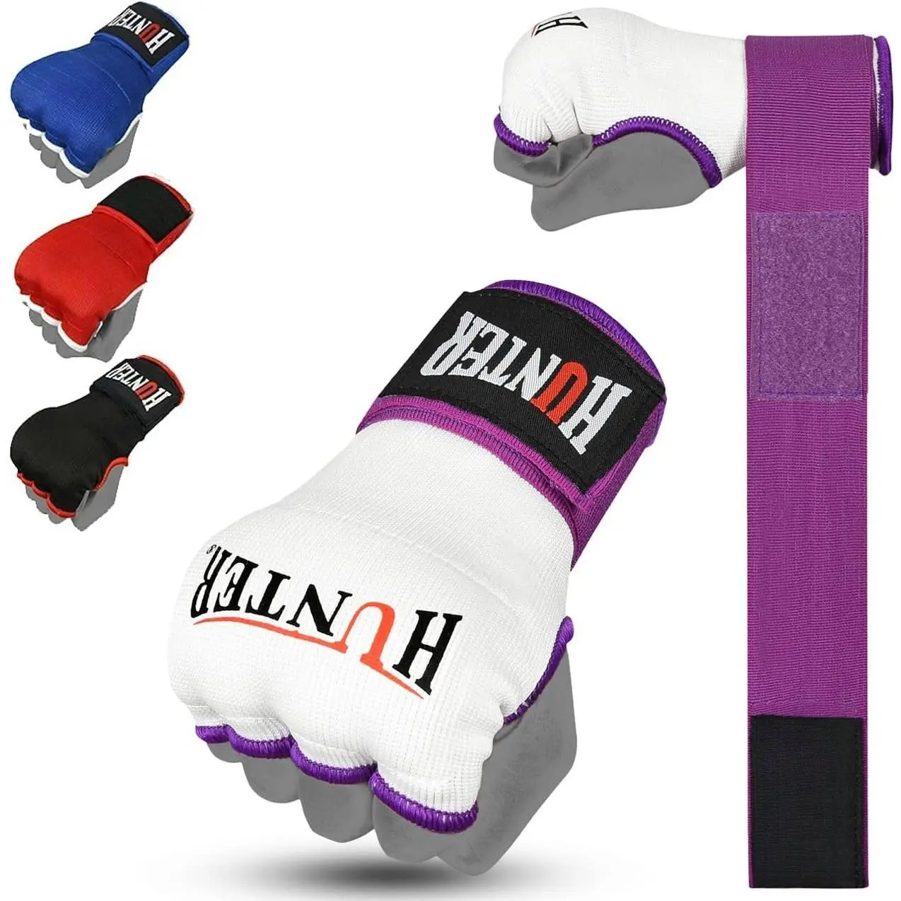 Gel Boxing Hand Wraps for Men - Quick Wrap Knuckle Guard with Supportive Fit Wrist Support for Combat Sports, MMA/Kickbox (Pair)