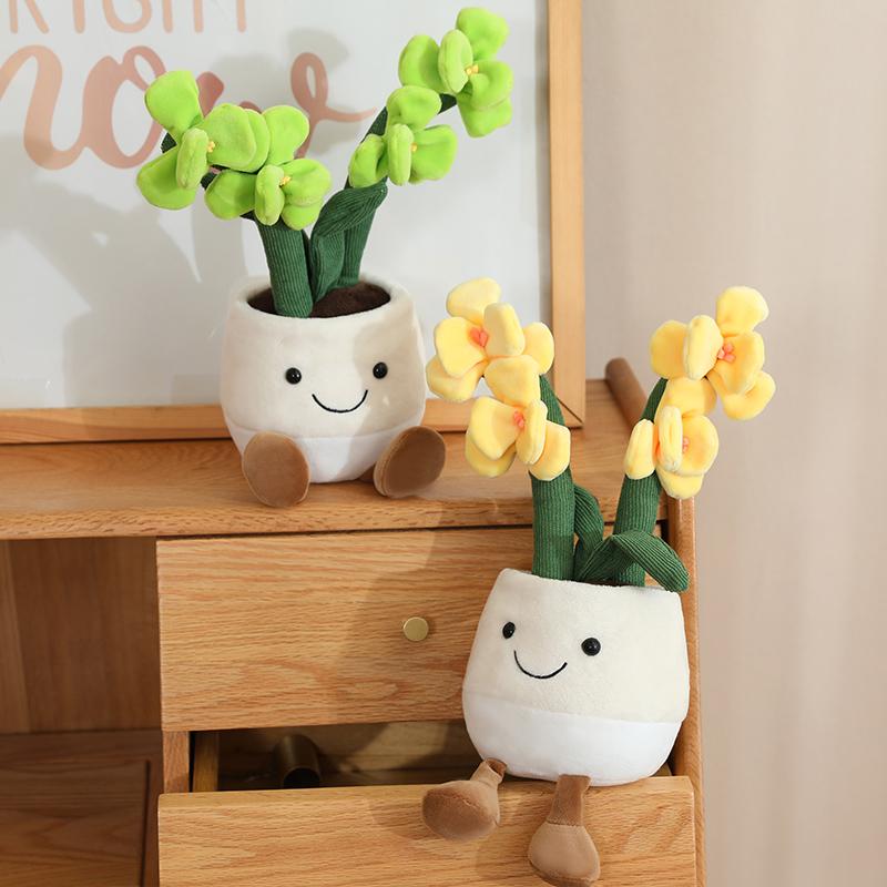 The Cutest Orchid You Can't Kill!  3D Plush Flower Pot Doll, Soft Stuffed Plant Decor for Room & Dorm, Unique Birthday Gift for Her, Heartfelt Aesthetic Keepsake