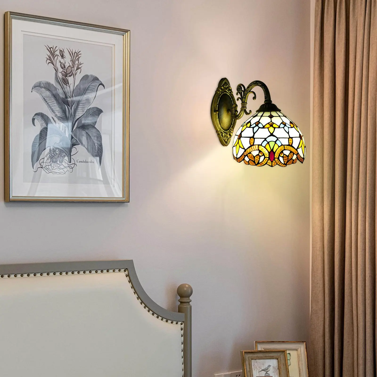 Tiffany Style Wall Sconce Stained Glass Light Art Deco Fixture Wall Mount Lamp
