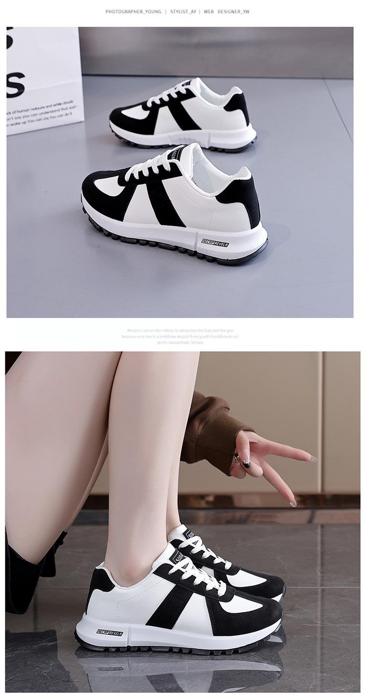2026 Autumn New Women's Sports Shoes, Student Color-Block Hong Kong Style Round-Toe Dad Shoes, Casual German Training Shoes