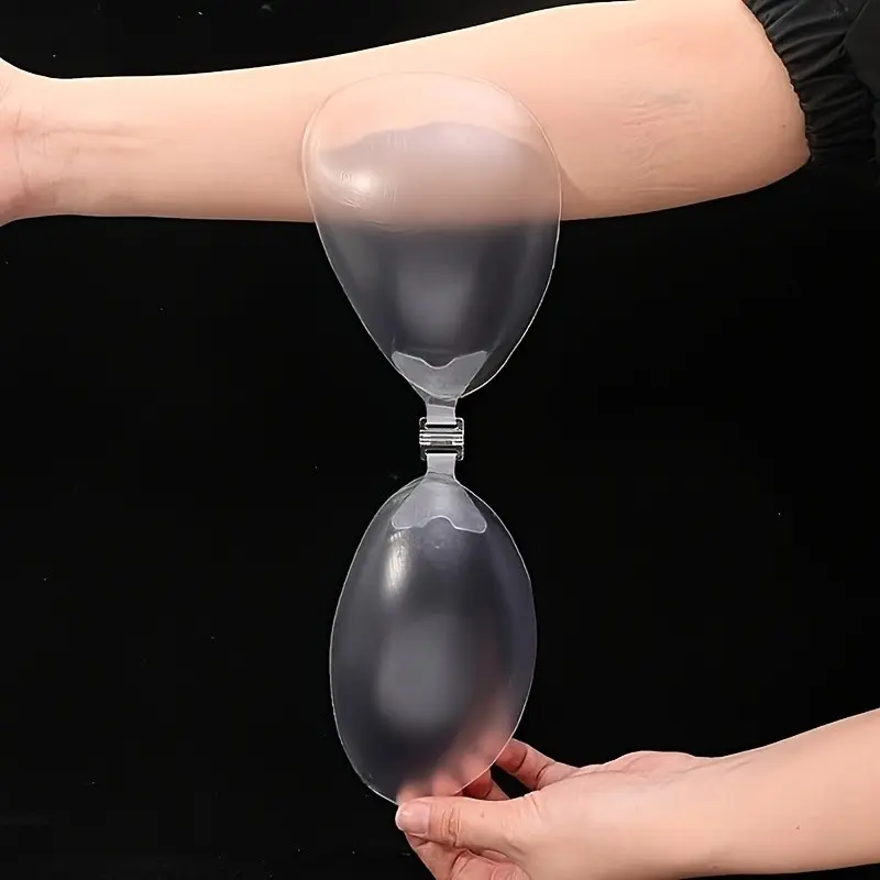 Women's Transparent Silicone Self-Adhesive Bra, Invisible Strapless Reusable Pull-On Bra, Comfortable Breathable, Ideal for Wedding Dress and Evening Gown