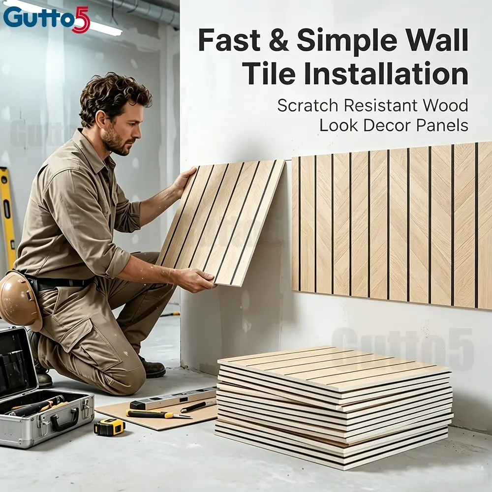 Luxury Wood Grain Self-Adhesive Wall Panels, Realistic Texture, Peel-And-Stick, Bathroom, Kitchen, Living Room Decor, Mould-Proof, Removable, Peel And Stick Panels For Walls