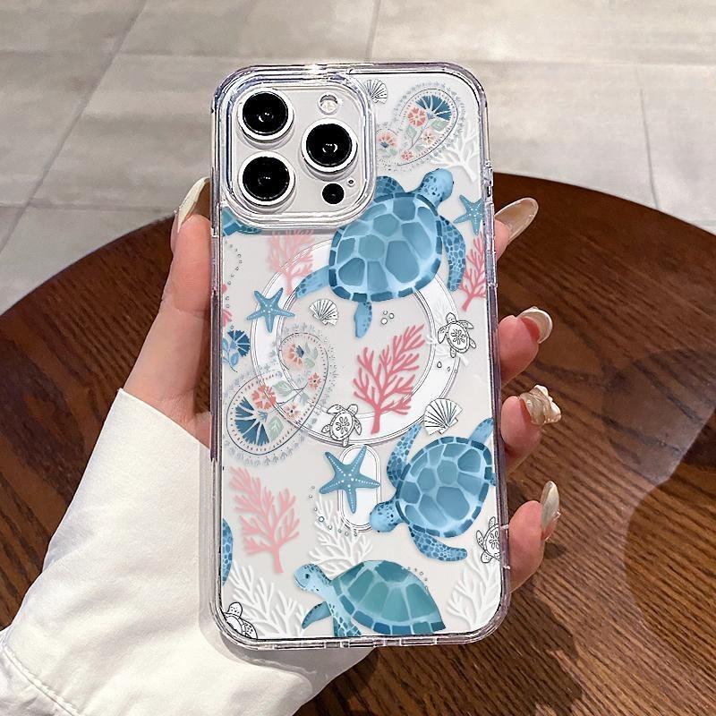 Magnetic Phone Case Supports Wireless Charging for iPhone 17 16 15 14 Pro Max 13 12 11 XR XS Plus E Ocean Drifters Pattern Non-Yellowing Silicone Transparent Acrylic Large Hole Drop Protective Cover Magnetic Phone Case Supports Wireless Charging for iPhone 17 16 15 14 Pro Max 13 12 11 XR XS Plus E Ocean Drifters Pattern Non-Yellowing Silicone Transparent Acrylic Large Hole Drop Protective Cover