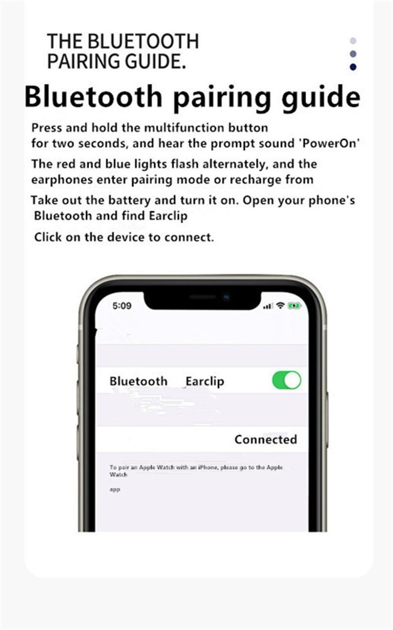 Earphone Clip Wireless Bluetooth Headphone Bone Conduction Headset High Quality Auriculares Sport Noise Canceling with Mic
