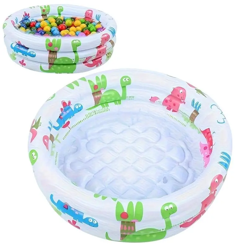 Inflatable Pool, Outdoor PVC Thickened Durable Foldable Ocean Pattern Soft Bubble Bottom, Essential Summer Kids Pool