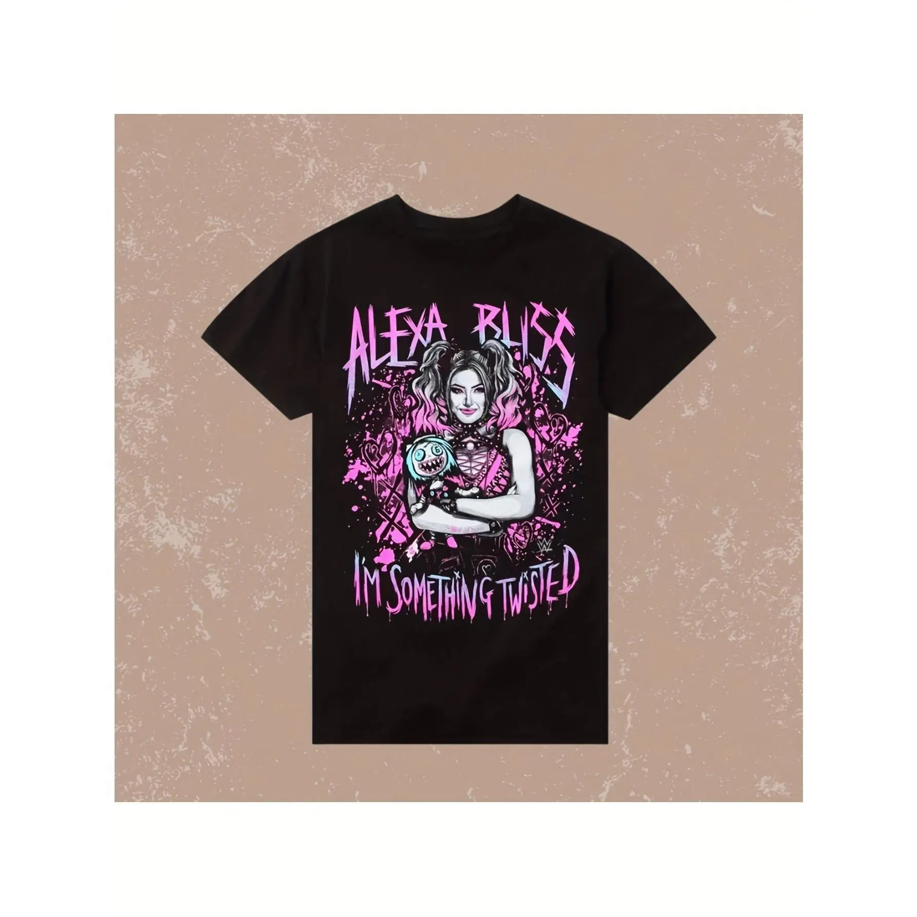 Alexa Bliss Twisted Pattern T-Shirt - Vintage 90s Championship Wrestling T-Shirt, Printed with "I Am Twisted" Slogan, Bermalia Disqualification T-Shirt, Disqualification T-Shirt, Men's Graphic T-Shirt, Men's T-Shirt, Men's Apparel, Men's T-Shirt