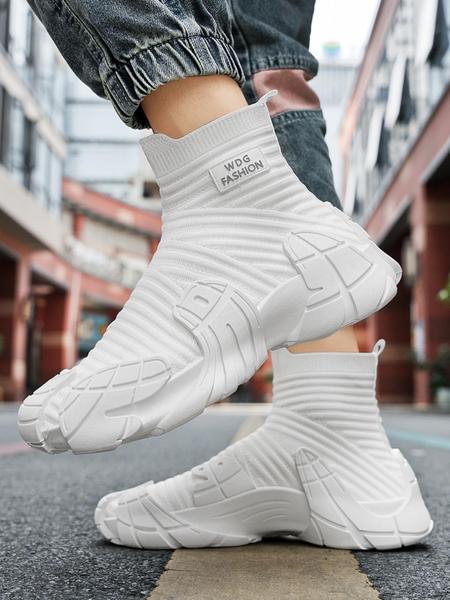 Men's Fabric High-Top Sneakers, Stylish and Comfortable Footwear for Everyday Wear, Perfect for Casual Outings and Sports Activities, Trendy Walking Sneaker