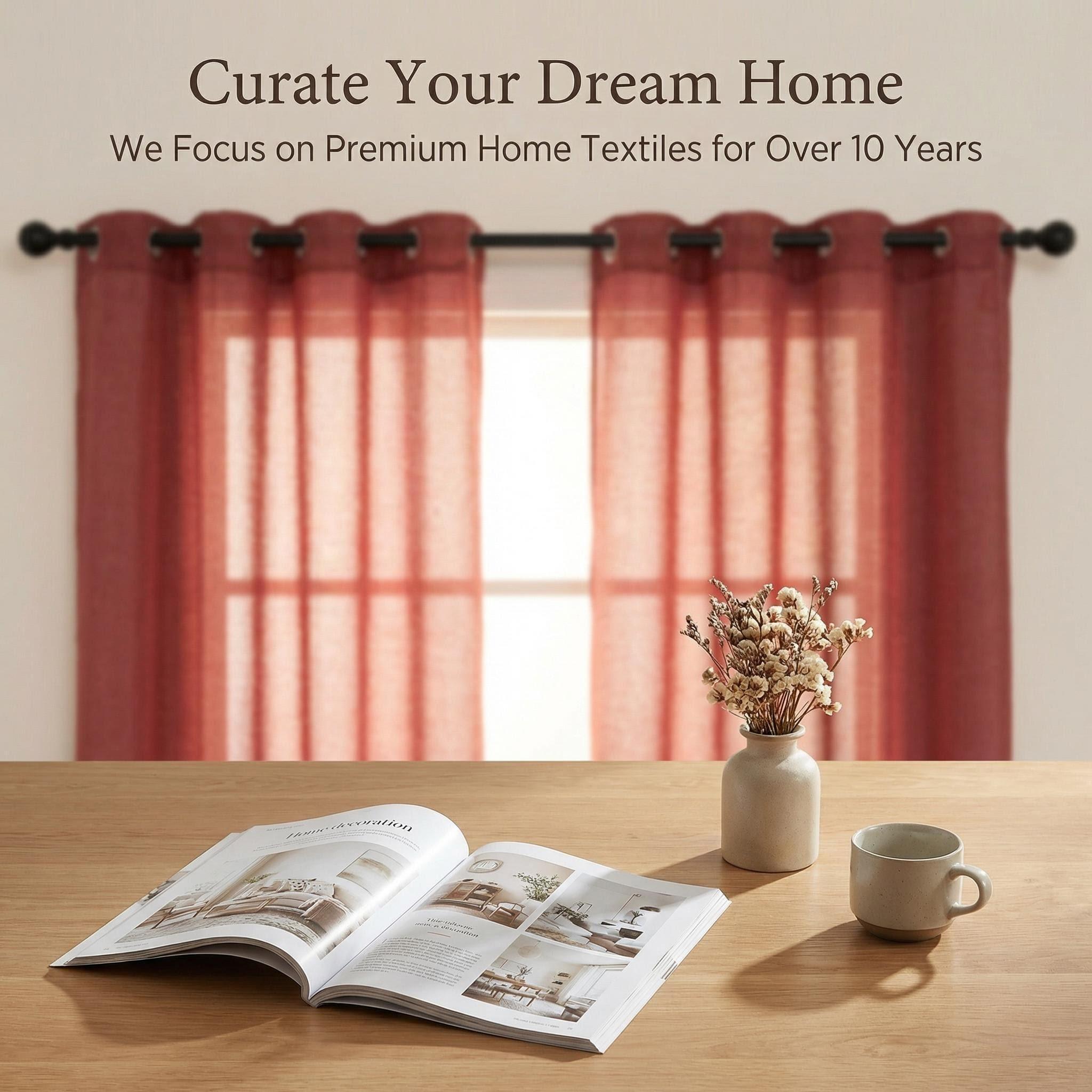 Cozy Curtain 2 Panels 52x84inch Semi-Transparent Curtains. The fabric is made of cationic two-color yarns, interwoven with silver threads. The design features looping patterns. Installation is simple, and they are stylish and high-end. L18