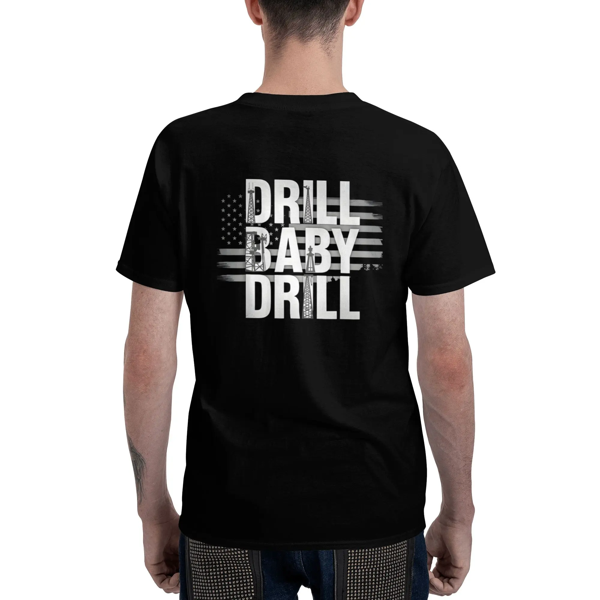 Drilling Rig Design Drill Drill Funny Oilfield Worker T-Shirt, Suitable for Mens & Womens Outdoor T-Shirt, 100%cotton, S-XXXL