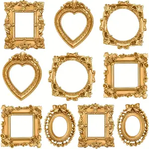 10-Pack Resin Picture Frames, Mini Display Stand, Round Desktop Frame, Home Decor, DIY Crafts, Wedding, Special Occasions