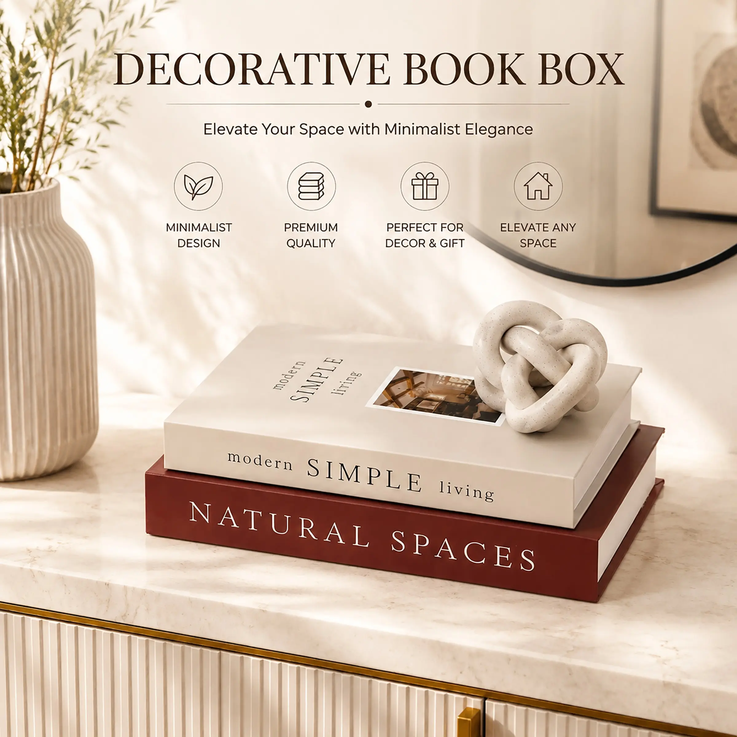 2pcs Modern Home Decor Decorative Ornaments, Interior Ornaments, Book Sculptures, Paper Cover Coffee Table Books, Festive Halloween & Christmas Decoration, Living Room & Bedroom Accent