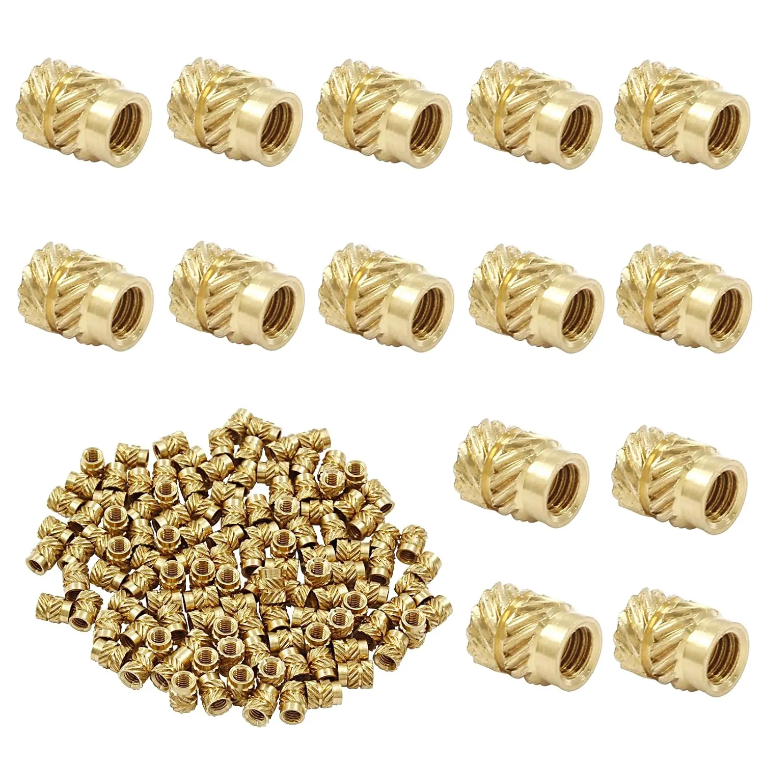 Brass Knurled Inserts Nuts M3x5.7x4.6mm Threaded Insert